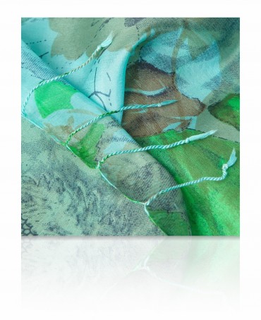 Палантин Женский S30-SMUDGE.FL/TUR.GREEN